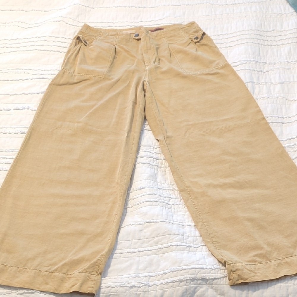 Anthropologie Tan Wide Leg Pants